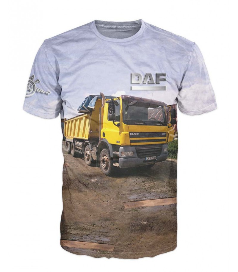 Mъжка тениска с камион DAF-самосвал